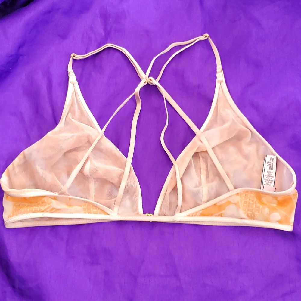 Victoria's Secret sheer front closure Orange size large bralette bra - Picture 5 of 13